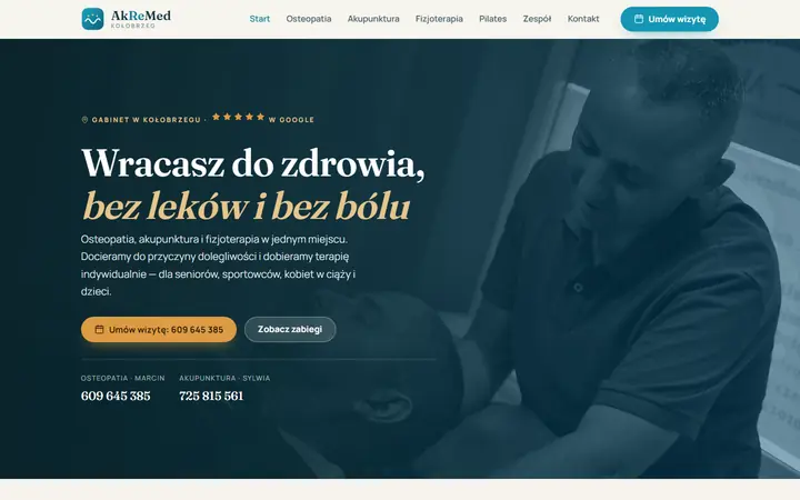 Zrzut strony: osteopatia i fizjoterapia, Kołobrzeg