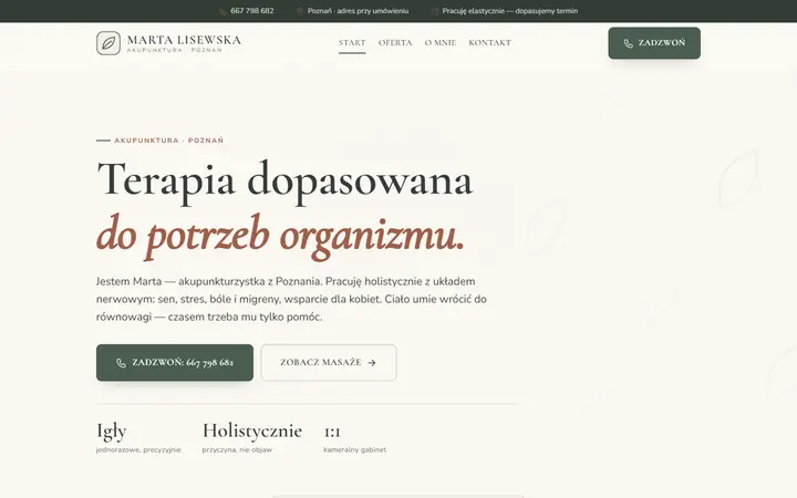 Zrzut strony: akupunktura, Poznań