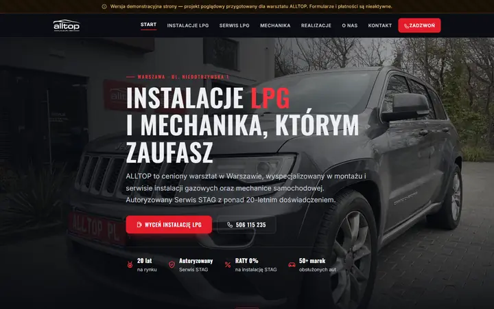 Zrzut strony: instalacje lpg, Warszawa
