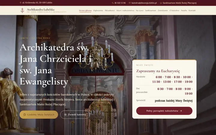 Zrzut strony: parafia katolicka, Lublin