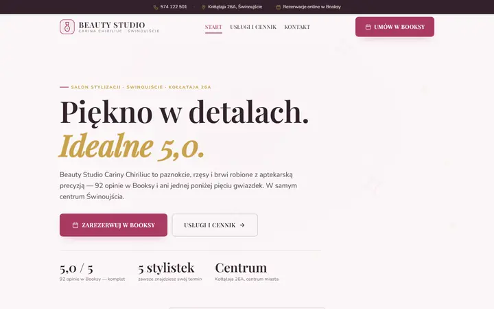Zrzut strony: salon stylizacji paznokci i rzęs, Świnoujście