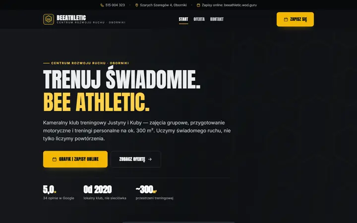 Zrzut strony: klub treningowy, Oborniki