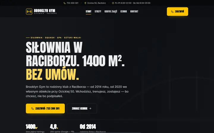 Zrzut strony: siłownia, Racibórz