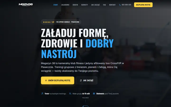 Zrzut strony: klub crossfit, Piaseczno