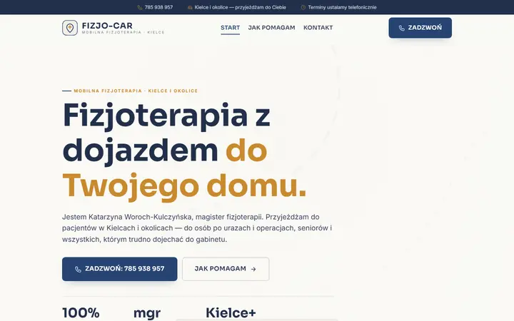 Zrzut strony: mobilna fizjoterapia, Kielce