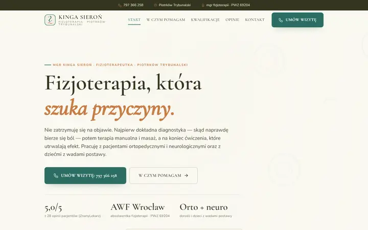 Zrzut strony: fizjoterapia, Piotrków Trybunalski