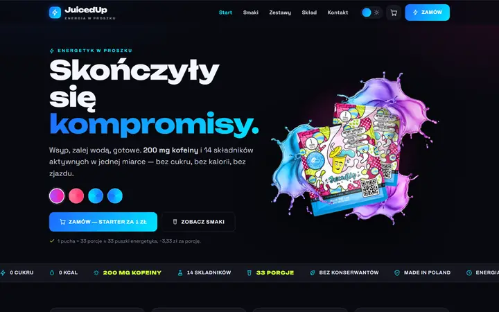 Zrzut strony: sklep z suplementami, sprzedaż online