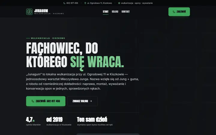 Zrzut strony: wulkanizacja, Wielkopolska