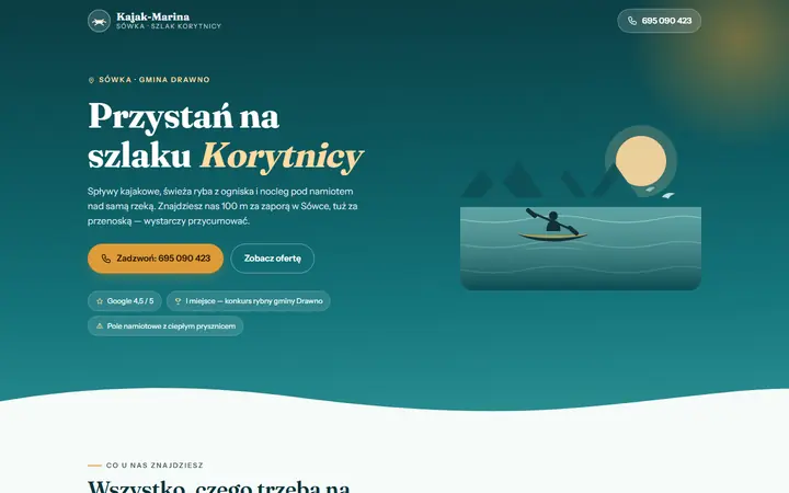 Zrzut strony: spływy kajakowe, gmina Drawno