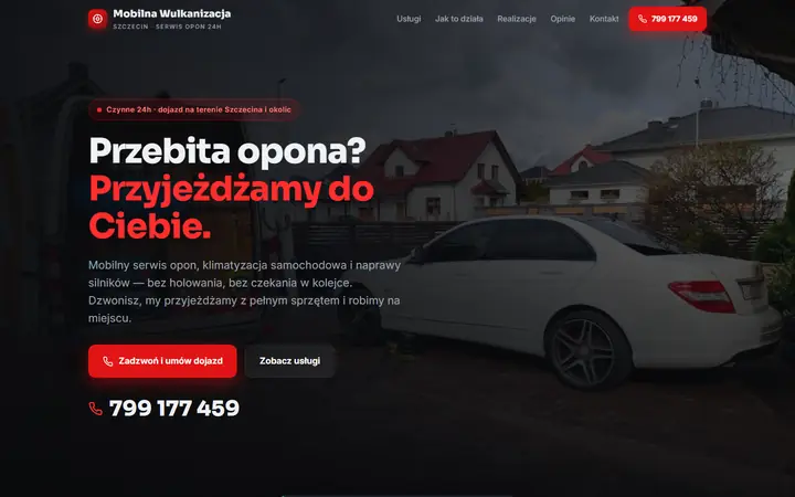 Zrzut strony: mobilna wulkanizacja, Szczecin