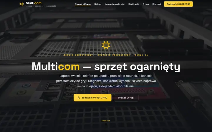 Zrzut strony: serwis komputerowy, Szczecin