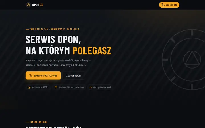 Zrzut strony: wulkanizacja, Koszalin