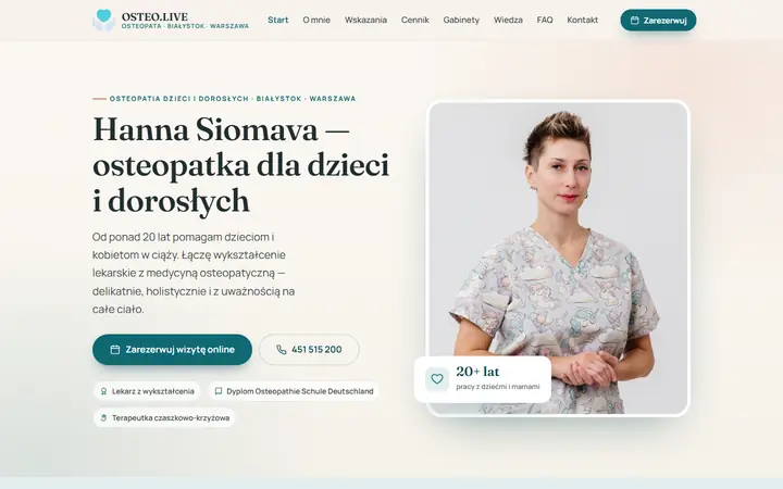 Zrzut strony: osteopatia, Białystok i Warszawa