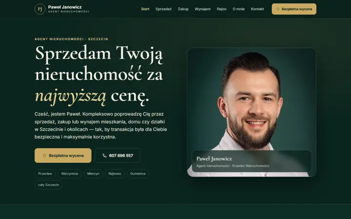 Zrzut strony: agent nieruchomości, Szczecin