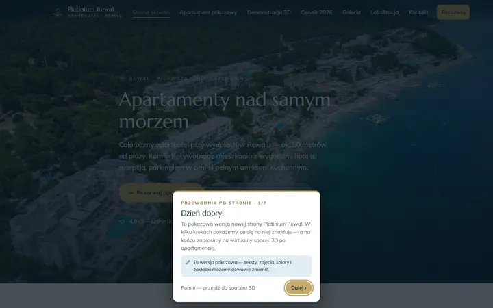 Zrzut strony: apartamenty nad morzem, Rewal