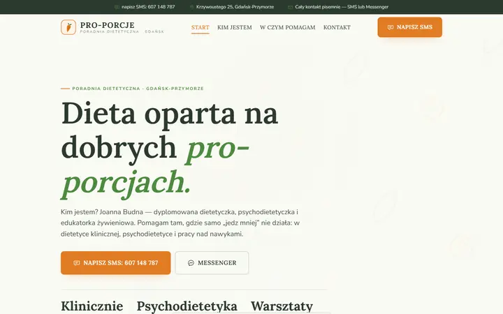 Zrzut strony: poradnia dietetyczna, Gdańsk