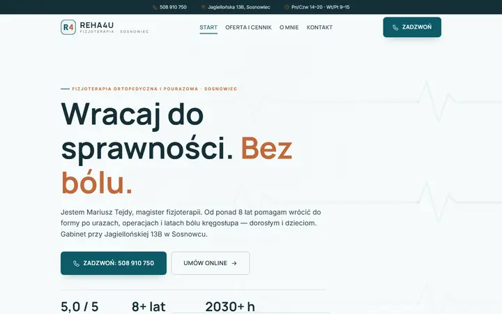 Zrzut strony: fizjoterapia, Sosnowiec