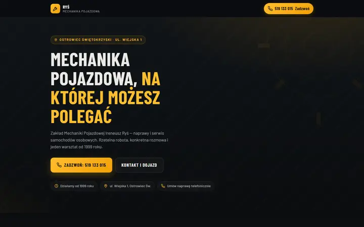 Zrzut strony: mechanika pojazdowa, Ostrowiec Świętokrzyski