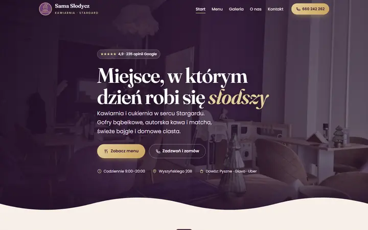 Zrzut strony: kawiarnia i cukiernia, Stargard