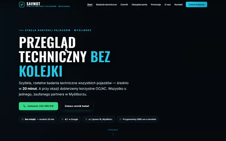 Zrzut strony: stacja kontroli pojazdów, Myślibórz