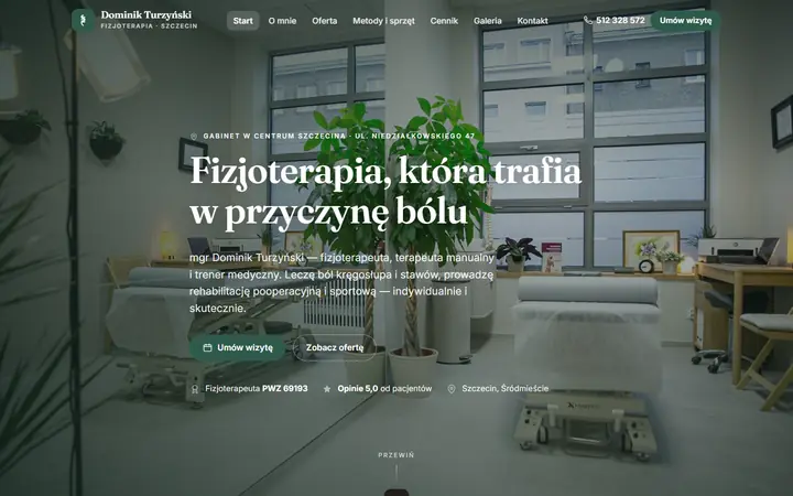 Zrzut strony: fizjoterapia, Szczecin
