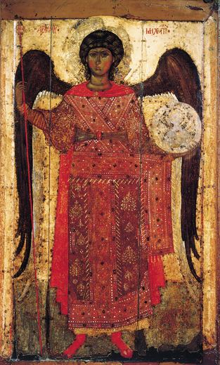 Archanioł Michał — ikona nowogrodzko-jarosławska, XIII w.