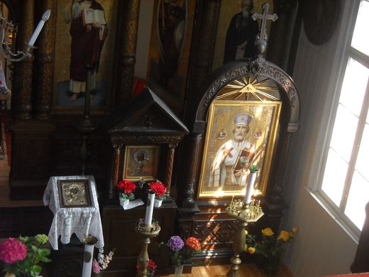 Ikona św. Mikołaja w złoconym kiocie