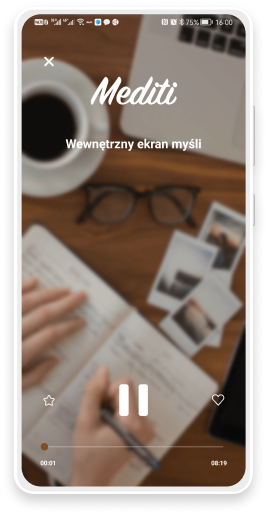 Ekran aplikacji Mediti