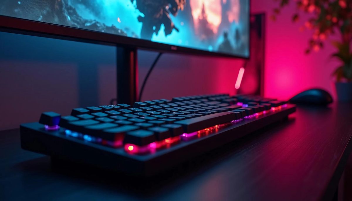 Stanowisko gamingowe z podświetleniem RGB