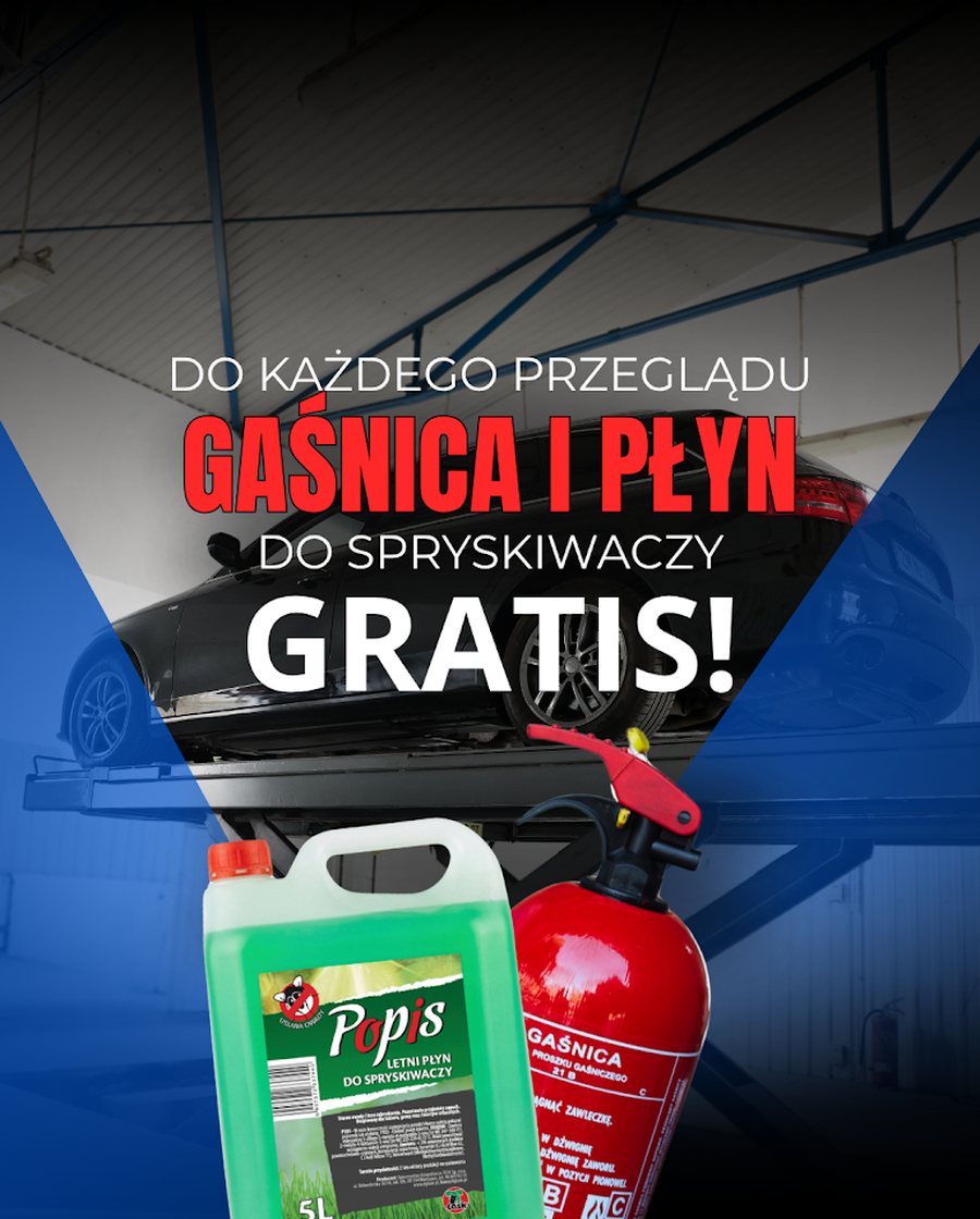 Promocja SAVMOT — do każdego przeglądu gaśnica i płyn do spryskiwaczy gratis