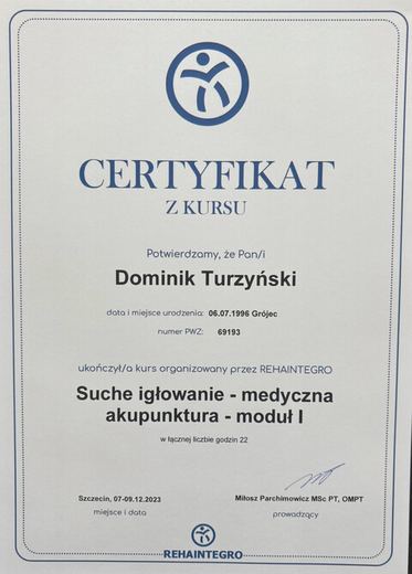 Suche igłowanie — medyczna akupunktura, moduł I (Szczecin)